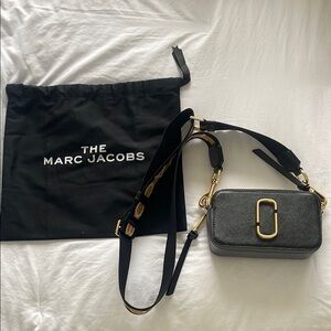 Marc Jacobs Snapshot back and Gold Crossbody Bag with Gold Hardware
